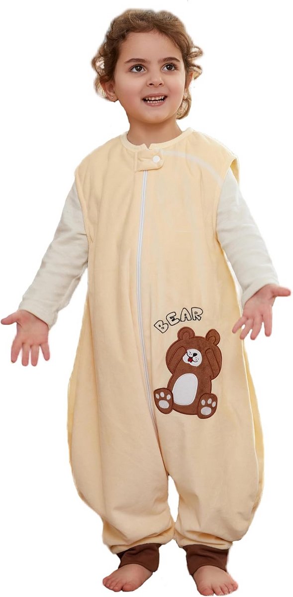 Babyslaapzak met voeten - Trappelzak - Comfortabel slapen - Ademend ontwerp - 1-3 jaar - Beer