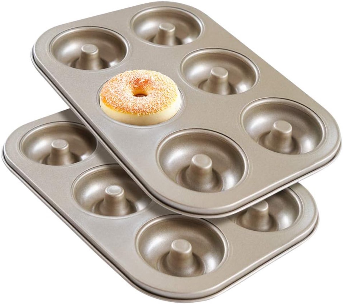 Donut Bakvorm - Mini Donut Mal - Zelf Gebakjes Maken - Set van 2 stuks - 6 Donuts per vorm