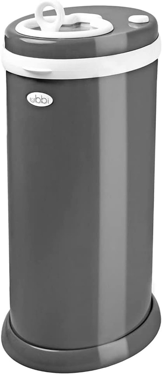 Luieremmer Staal - Luier Afvalbak - Geurloos Luiers Verwijderen - Gepoedercoat Staal - 49.53 cm Hoog - Leisteen Grijs