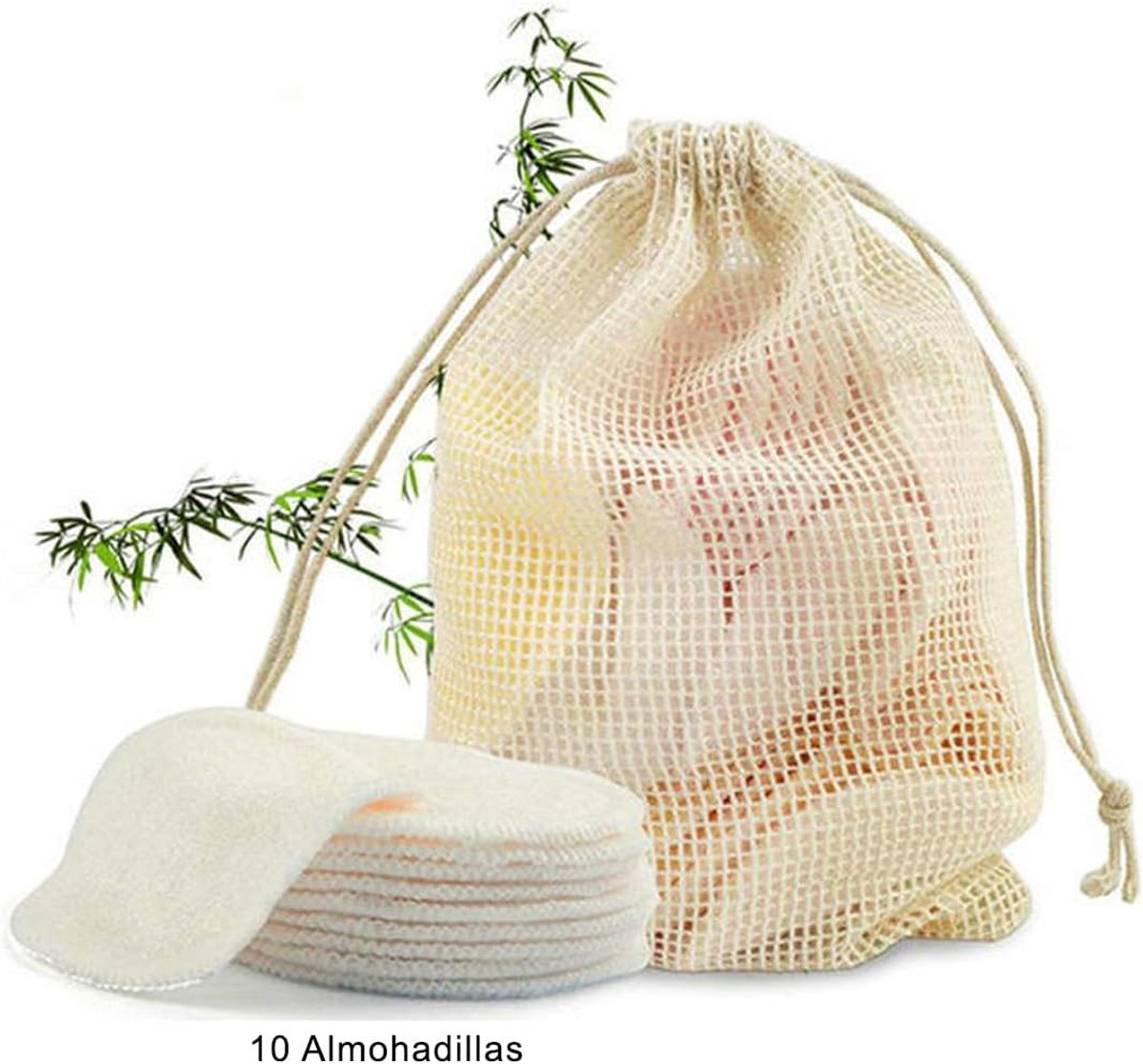 Herbruikbare reinigingspads - Make-up removers - Make-up verwijderen - Milieuvriendelijk en zacht - 30 gram - Natuurlijk