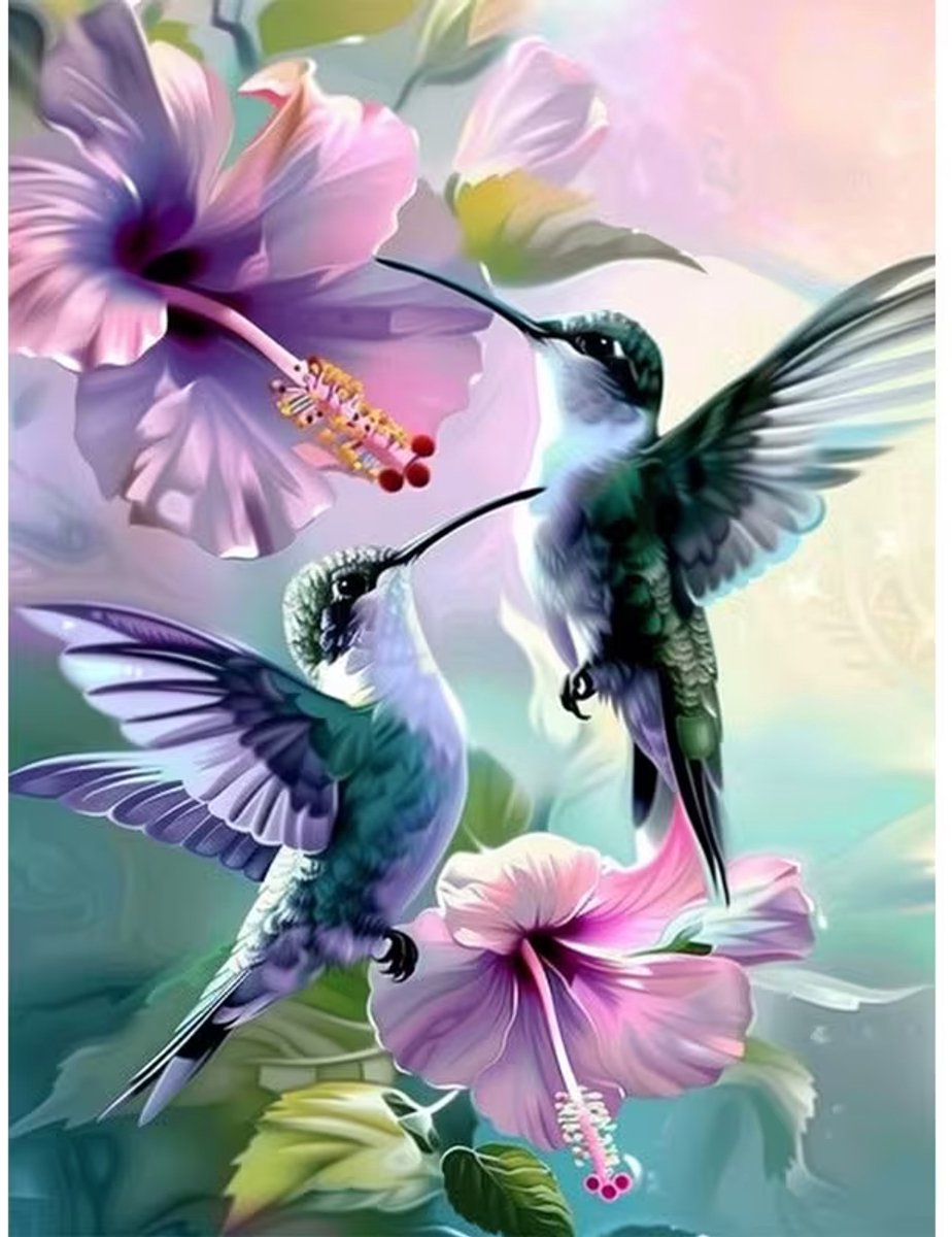 diamond painting kolibrie 30 x 40 cm
