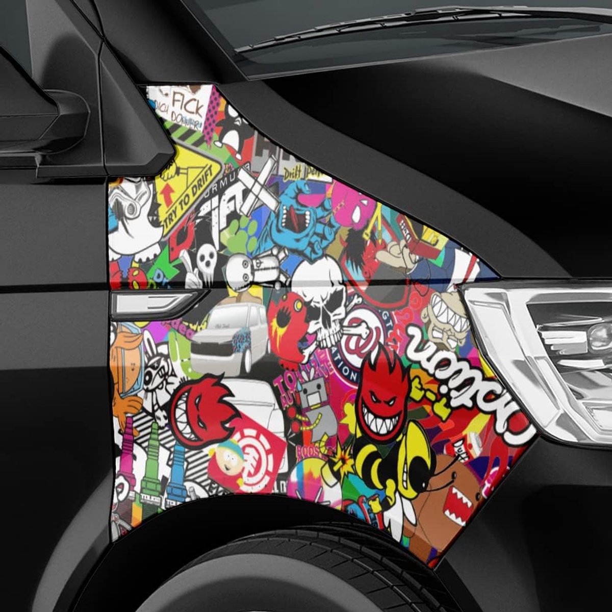 Stickerbomb Autofolie - Car Wrapping Folie - Voertuig Personaliseren - Luchtkanaaltechniek