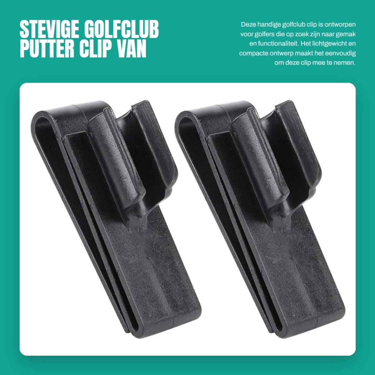Dailygoods- Putterhouder Lichtgewicht - Beschermende Klem - Golfclubclip - Draagbaar Ontwerp - Stevig Plastic - Handig voor Buitensporten - Golfclip