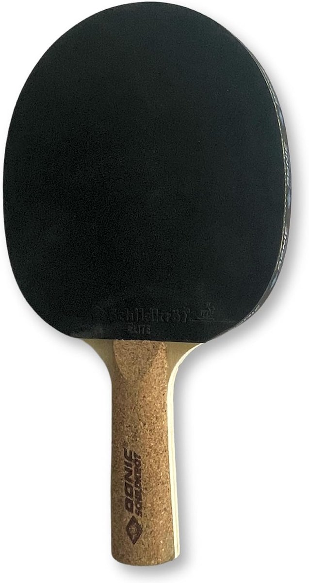 Tafeltennisracket - Batje beginners - Controle spel - Kurk handvat - 16 mm spons - Natuurlijk