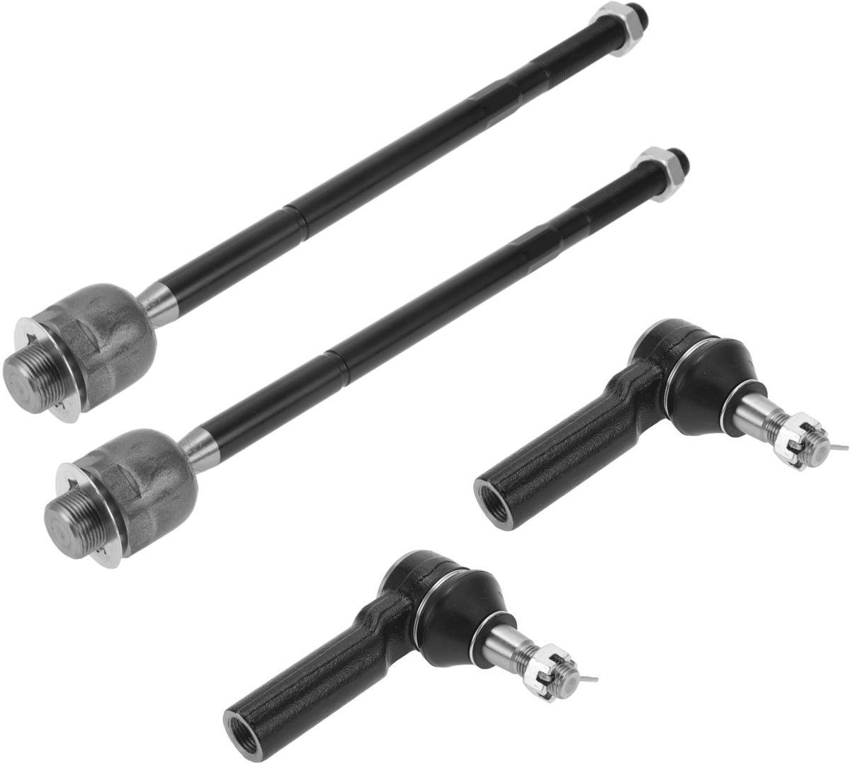 Dailygoods- Spoorstangkoppen Set van 4 - Voorste Binnenste/Buitenste Spoorstangkoppen - Ophangingsset - Slijtvast/IJzer - Geschikt voor Ram 1500 2011-2012/2006-2010 - Stuurinrichting