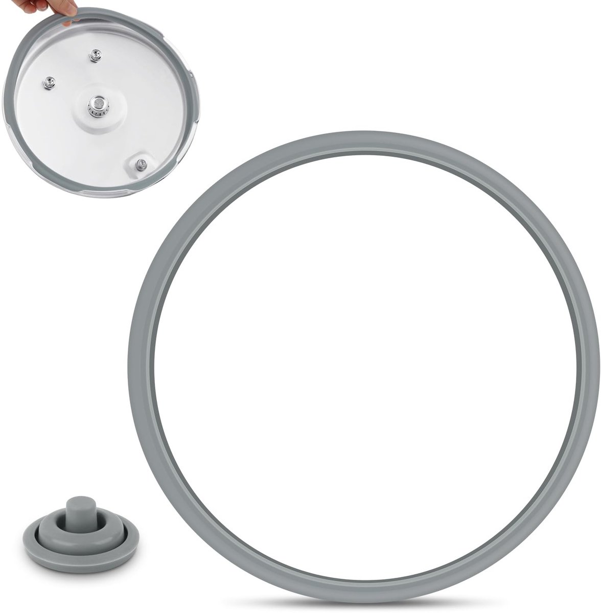Dailygoods- Afdichtingsringen 22 cm - Siliconen - Reserveonderdelen - Voor WMF Snelkookpan - Deksel 2,5L-8,5L - Kooksignaalafdichting - Snelkookpanring