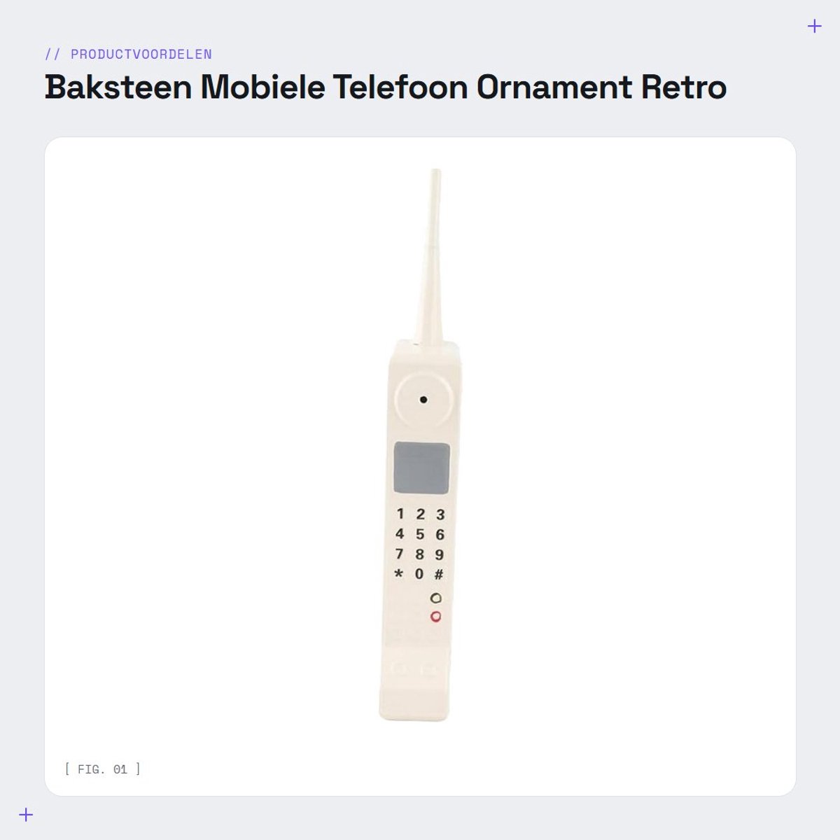 Dailygoods- Mobiele Telefoon Ornament - Retro Baksteen Model - Duurzaam IJzer - Decoratie Woonkamer - Fotografie Rekwisieten - Uniek Ontwerp