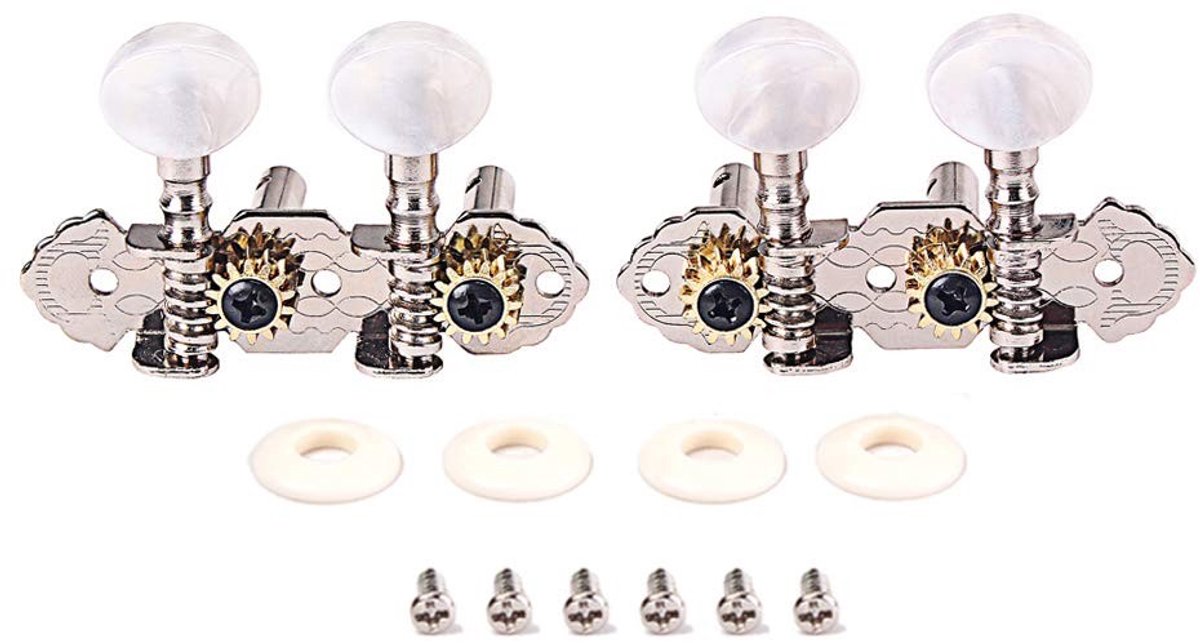 Dailygoods - Tuning Pegs - Gitaarstemmechanieken - Hoogwaardige kwaliteit - Chrome - Geschikt voor Ukulele 4 String - Duurzaam en eenvoudig te install...