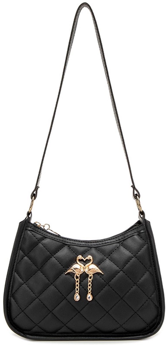 Dailygoods- Handtas Klein - Schoudertas Dames - Faux Leer - Retro 90s - Zwart - 20 x 6 x 13 cm