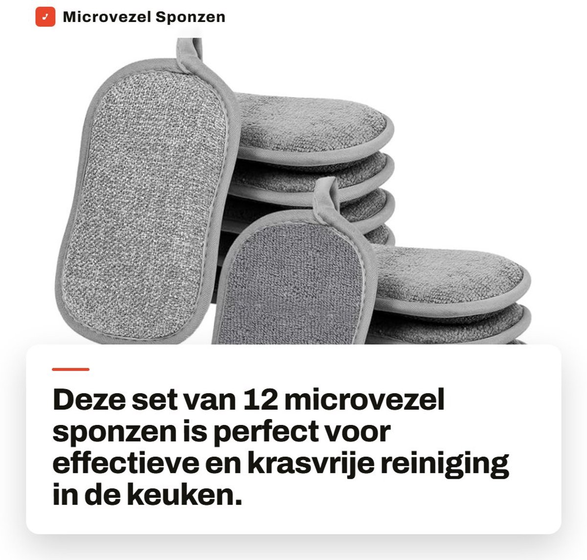 Dailygoods- Microvezelspons 12 stuks - Dubbelzijdige Keukenspons - Krasbestendig - Wasbaar - Multifunctioneel - 15 x 9 cm - Schoonmaak Spons