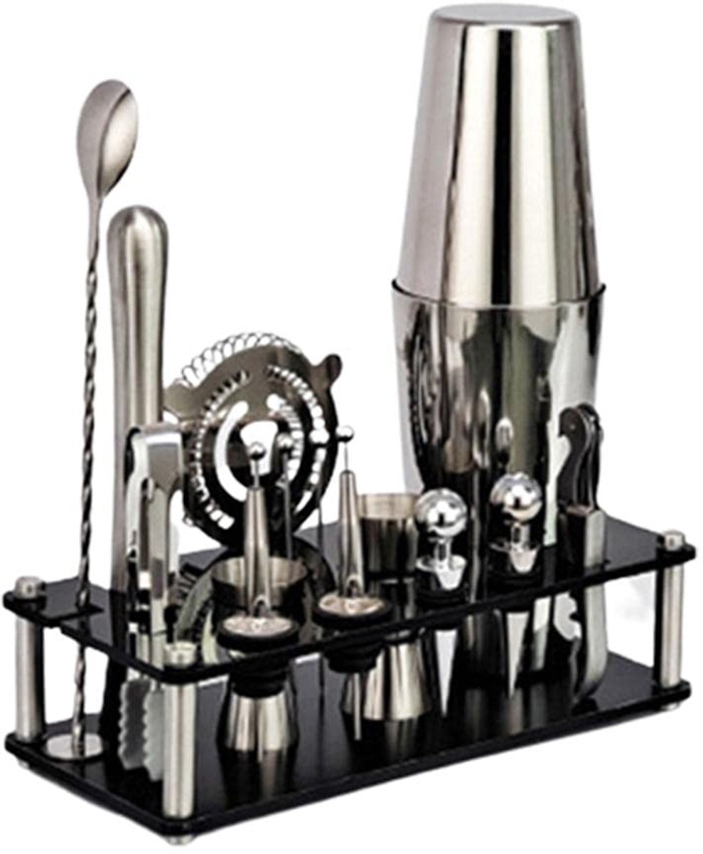 Dailygoods- Cocktailshaker 17-delig - Cocktailset - Barset - Roestvrij staal - Ideaal voor feesten - Inclusief accessoires