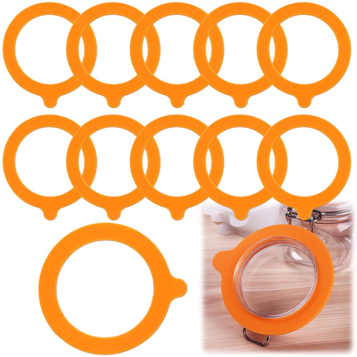 Dailygoods- Afdichtringen 10 stuks - Siliconen Ringen - Reserveafdichtingen - Voor Weckpotten - Buitendiameter 9,5 cm - Wit - Weckring