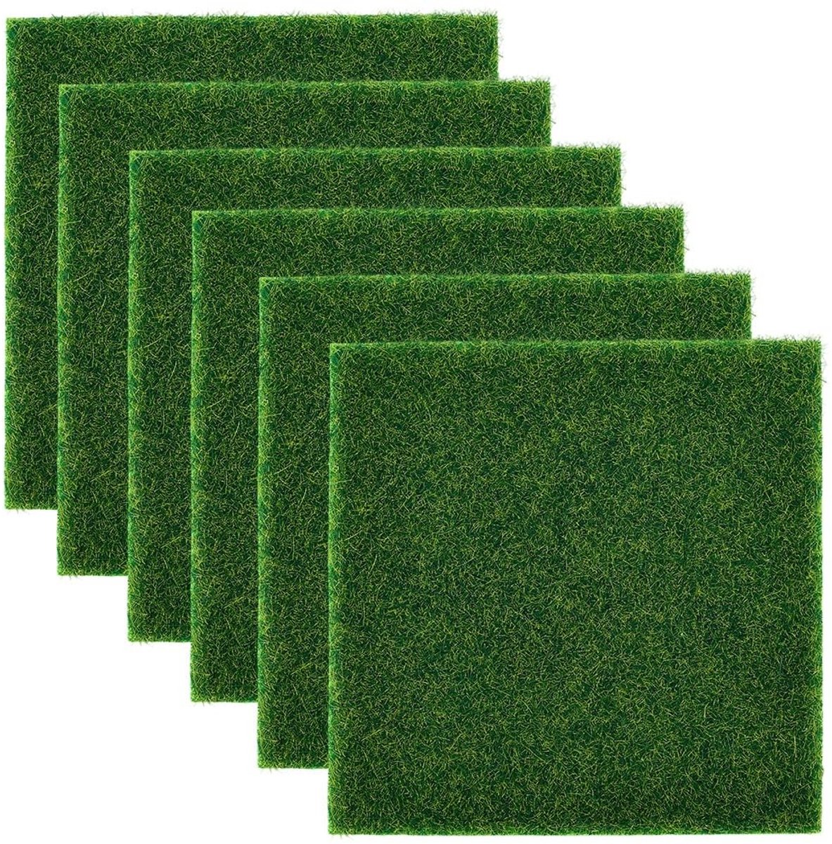 Dailygoods - Set van 6 Kunstgras Tegels 15 x 15 cm voor Binnen en Buiten
