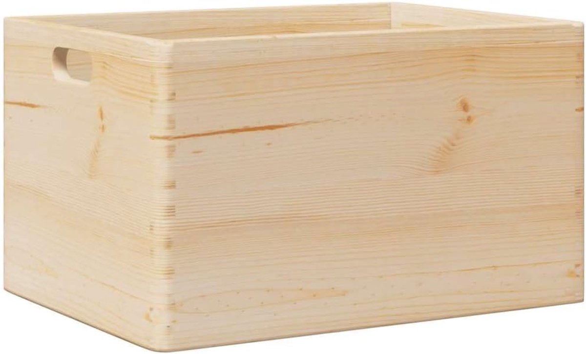 Houten Kist - Opbergkist Hout - Veelzijdig Opbergen - Massief Vurenhout - 40x30x23cm - Natuurlijk