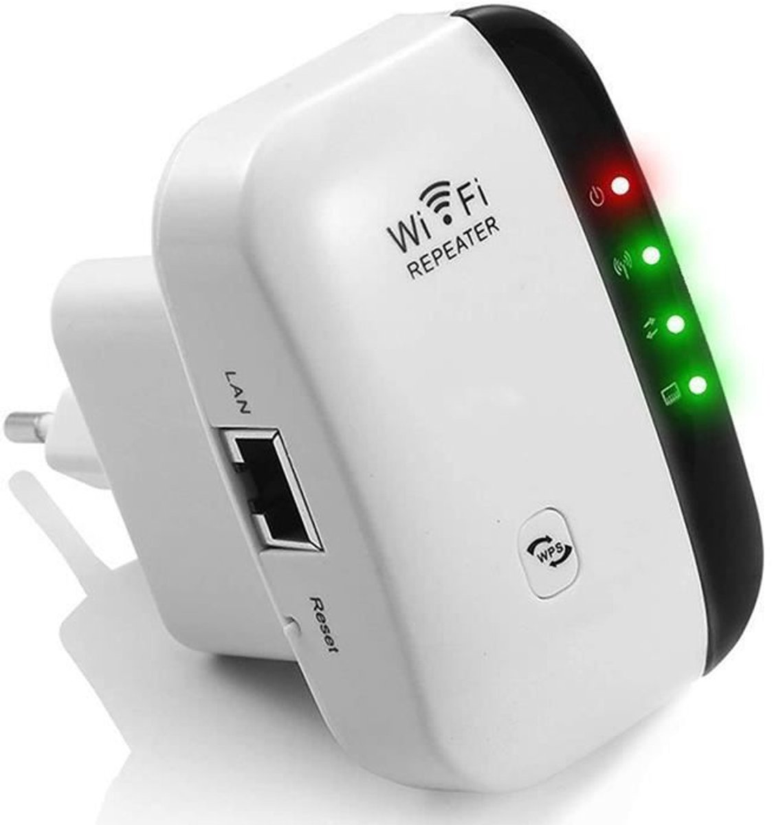 WiFi-repeater/versterker, 300 Mbps, met AP/relay- en WPS-functionaliteit, eenvoudige installatie, 2,4 GHz