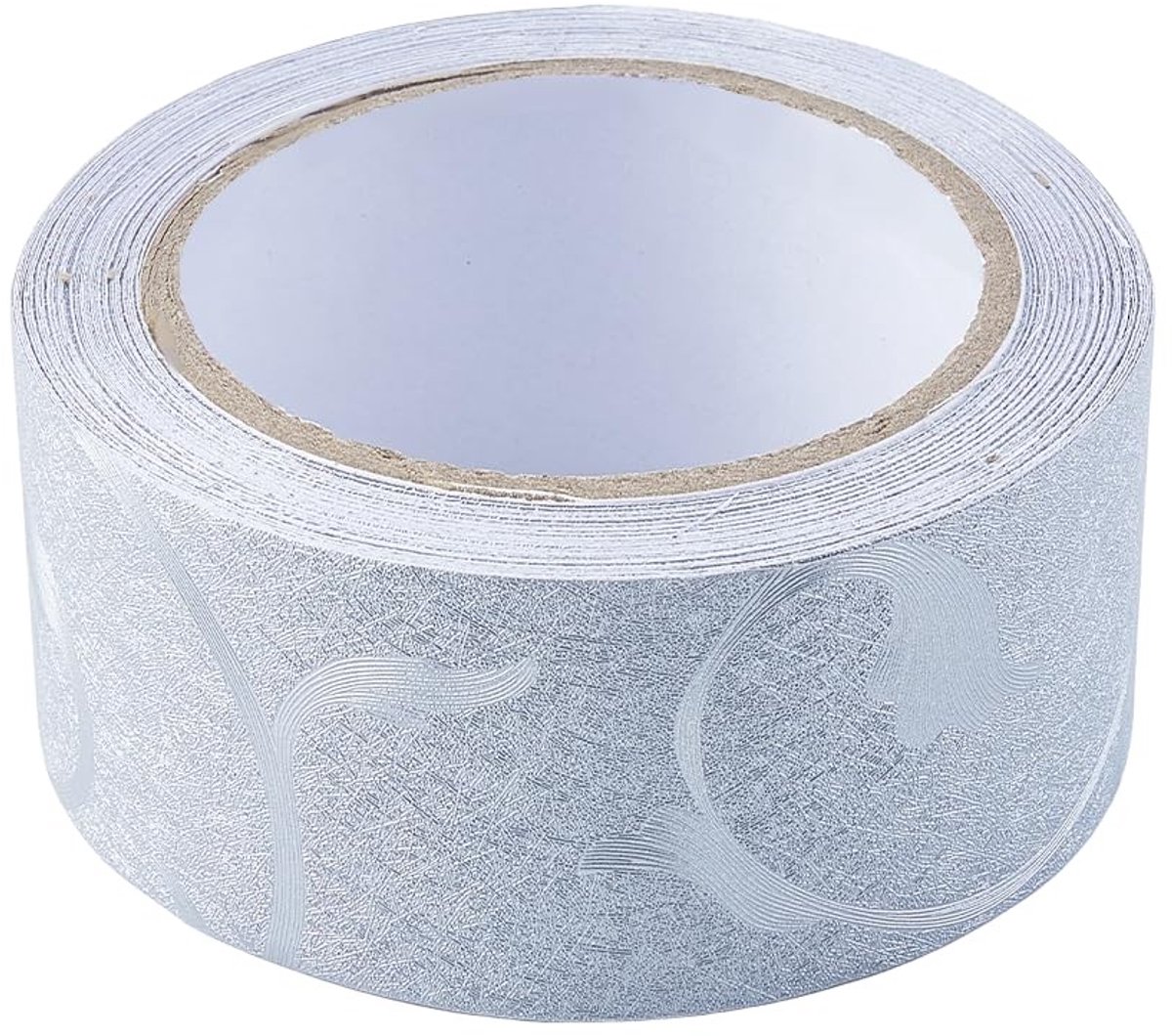 Dailygoods- Behangrand waterdicht - Zelfklevend PVC - Decoratieve Rand - Zilveren Ranken - 15 m/rol - Breedte 5 cm - Geschikt voor badkamer/woonkamer/keuken - Muursticker