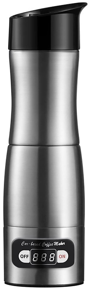Dailygoods- Koffiemachine Draagbaar - Autokoffiemachine 12/24V - Roestvrij Staal - Capaciteit 150 ml - Verwarmingstijd 5-8 minuten - Inclusief Bekerhouder - Espresso Maker