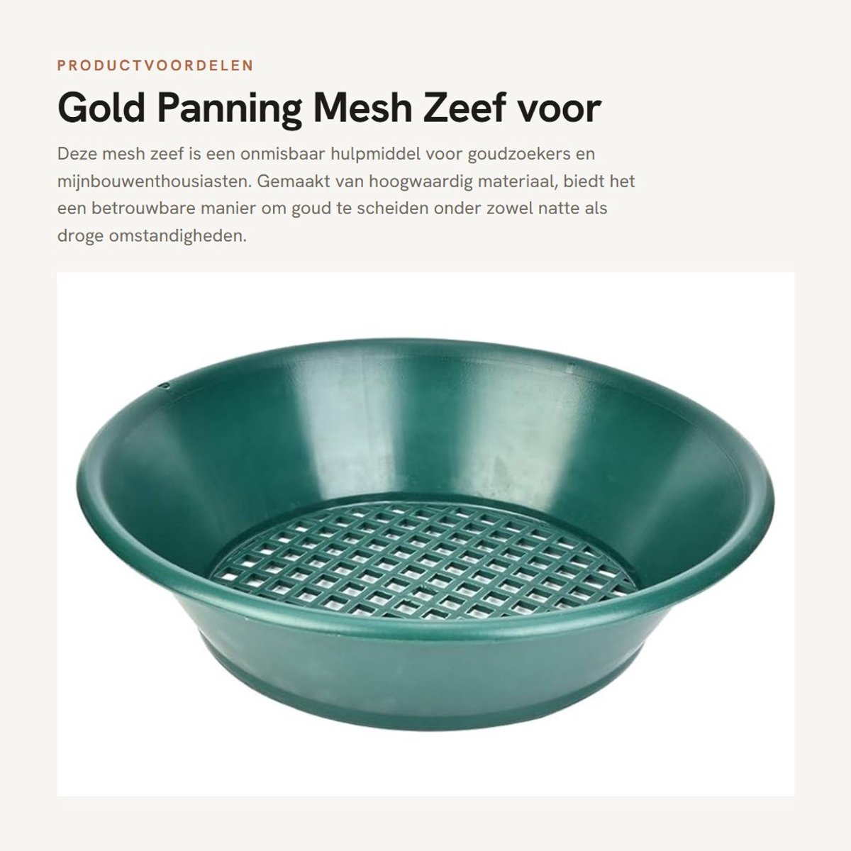 Dailygoods - Gold Panning Mesh Zeef voor Mijnbouw en Detectie