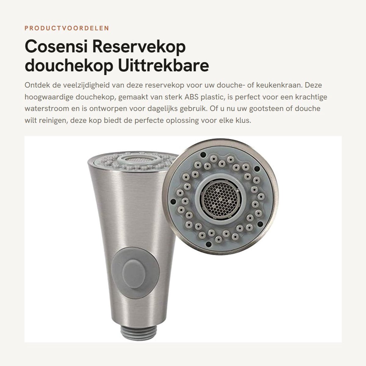 Dailygoods- Douchekop met 2 functies - Uittrekbare Slang - Roestvrij Staal - Krasbestendig - Eenvoudige Installatie - Geschikt voor Thuisgebruik - Douchekoppen