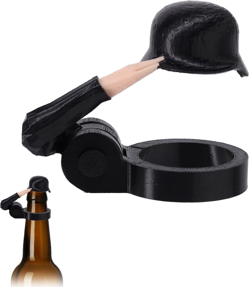 Dailygoods- Wijnflesstopper Grappige Soldatengroet - Bierflesstopper - Herbruikbaar - PLA Materiaal - 8,5 x 7,5 cm - Geschikt voor Feestdecoratie - Flesstopper