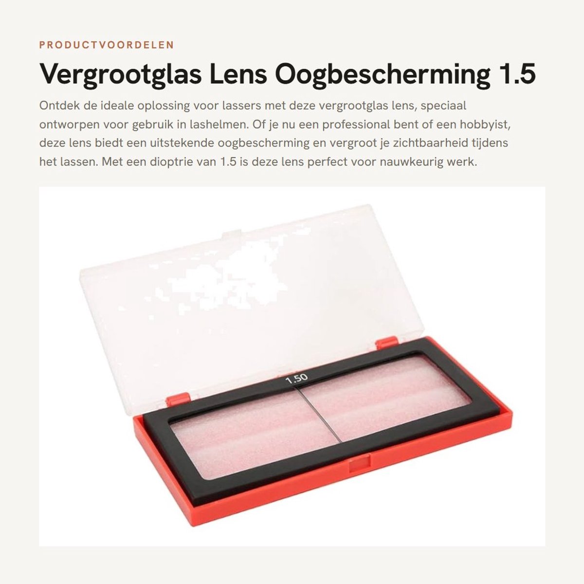 Dailygoods- Vergrootglas 1.5 Dioptrie - Vergrootglas voor volwassenen - Vergrootglas met verlichting - Oogbeschermende lens - Lashelm accessoires - Hoogwaardige kwaliteit - Laslens