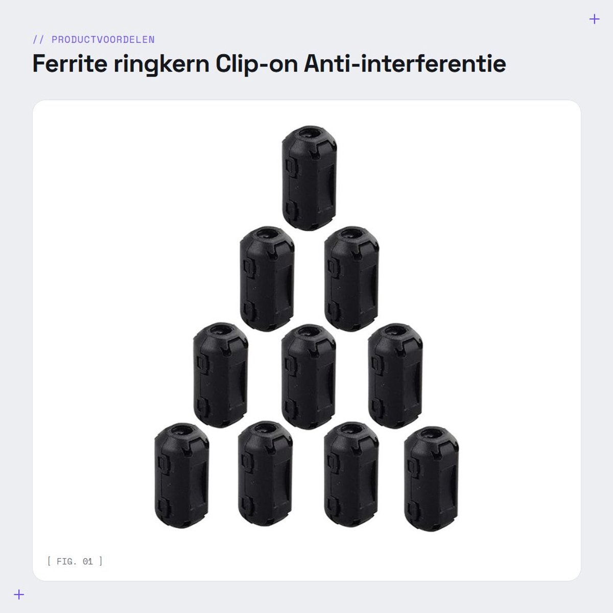 Dailygoods - Ferrite ringkern - Clip-on - Anti-interferentie - Hoogfrequente filter - RFI EMI geluidsreductie - 5mm binnendiameter - Kabelclip - Zwart...