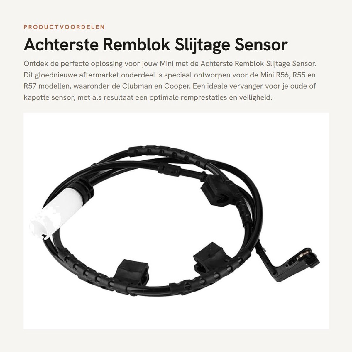 Dailygoods- Remblokslijtage Sensor - Achterbank - Mini R56/R55/R57 - Hoge Betrouwbaarheid - Eenvoudige Installatie - Duurzaam Materiaal - Remsensor