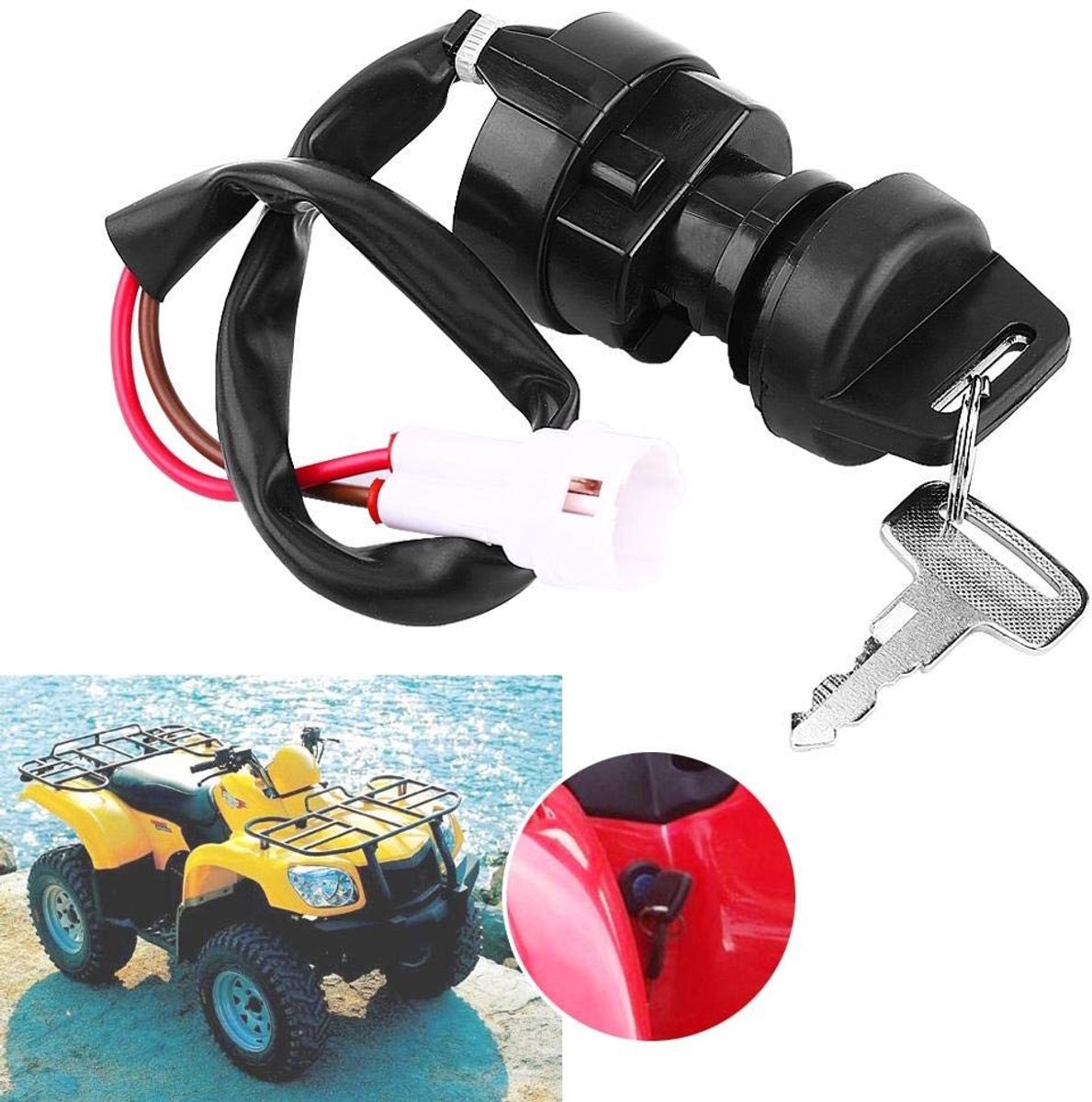 Dailygoods - Multitools Switch and Accessories - 2 pin Motorfiets Socket - Perfect voor Yamaha - Contactslot - Hoogwaardige kwaliteit - Geschikt voor...