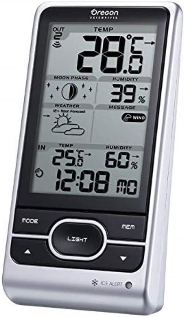 Draadloos Weerstation - Weersvoorspeller Buiten - Weer Monitoren - Extreme Weerwaarschuwingen - 94 x 51 x 183 mm - Zwart