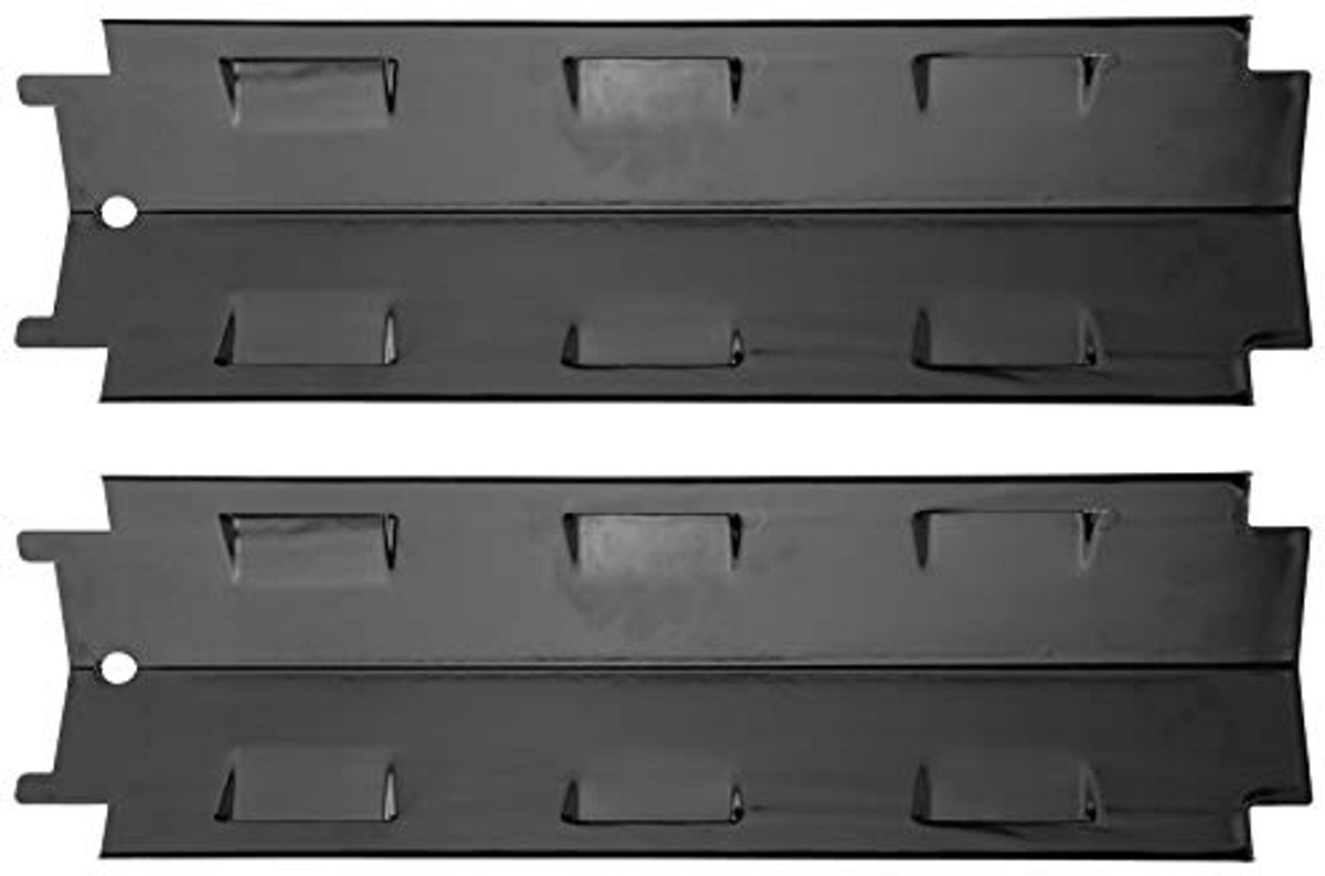 Grill Hitteschild - Warmte Plaat - BBQ Reparatie - Roestvrij Staal - 371 x 108 mm - Zwart
