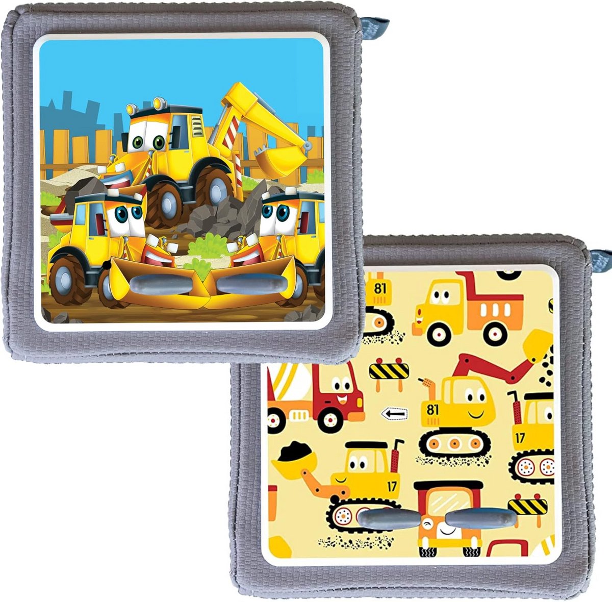 Beschermhoes set - Sticker set - Decoratie en bescherming - 3D-effect oortjes - 2 stuks - Graafmachines