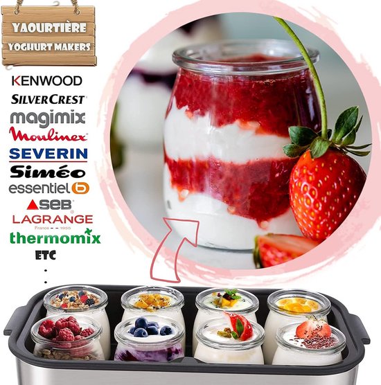 Yoghurtpotten Glas - Bewaren Potjes - Zelf Maken - Inclusief Deksel - 143 ML - Transparant — afbeelding 4