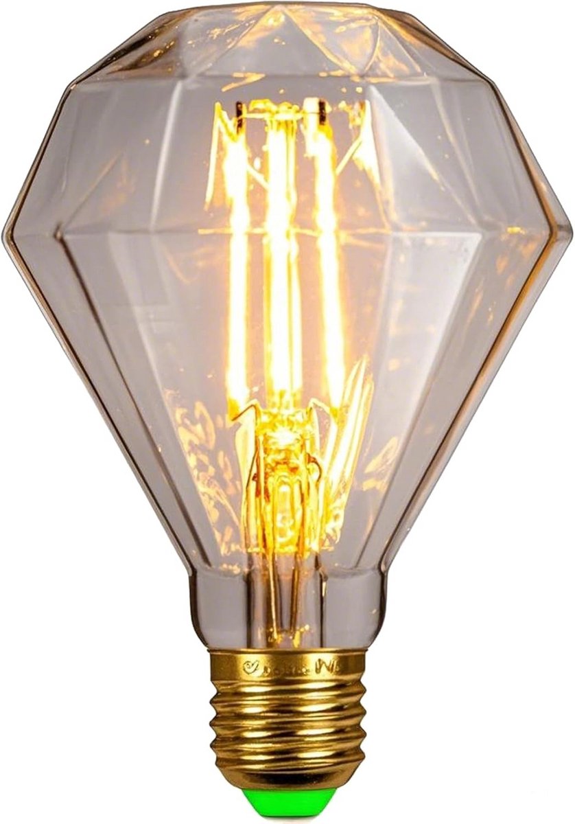 Decoratieve Lichtbol - Edison Lamp - Sfeerverlichting Creëren - Kristalhelder Glas - Diameter 95mm - Warm Wit