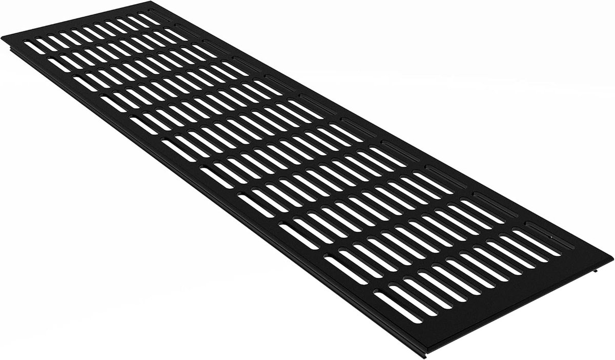 Ventilatierooster Aluminium - Stegplaat Rooster - Ruimte Ventilatie - Gepoedercoat Materiaal - 150 x 200 mm - Zwart