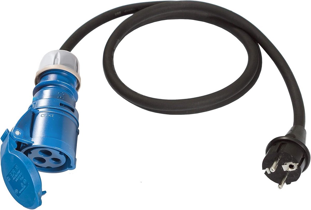 CEE adapterkabel - Stroomverlengkabel - Buiten stroom - Spatwaterdicht IP44 - 15 meter - Zwart