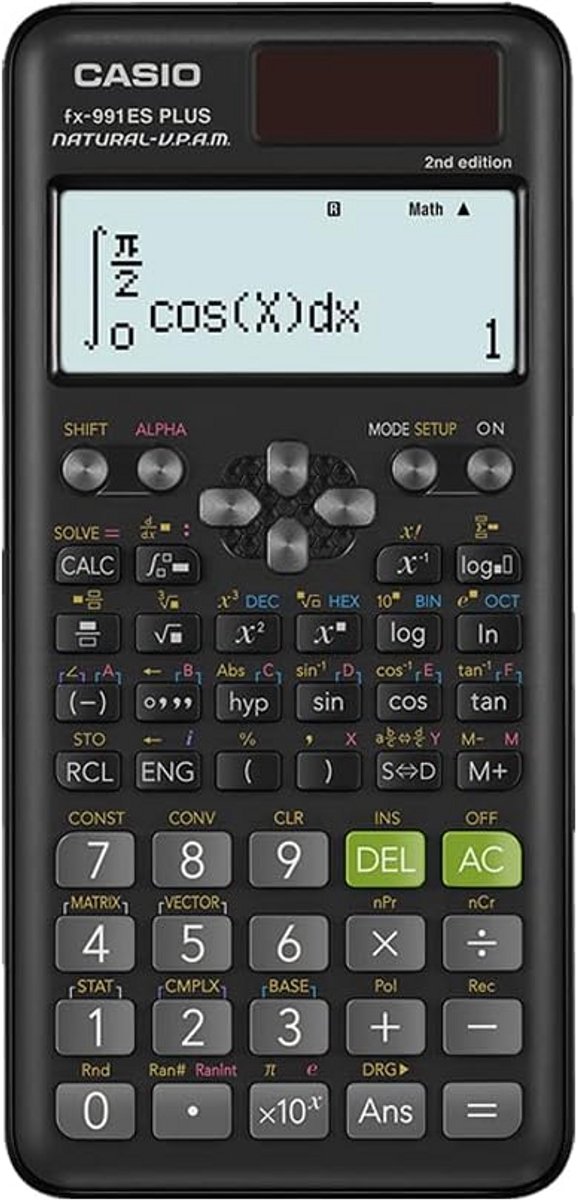 Wetenschappelijke Rekenmachine - 417 Functies - Examens en Studie - Natuurlijk Display - 162 cm - Zwart