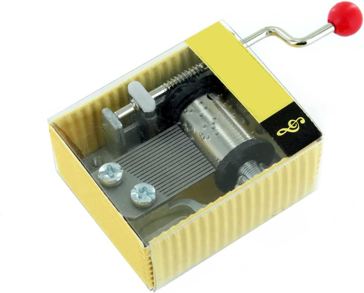 Muziekdoosje met slinger - Muziekmechanisme - Melodie afspelen - 18 noten melodie - 5 x 4 x 25 cm - Karton