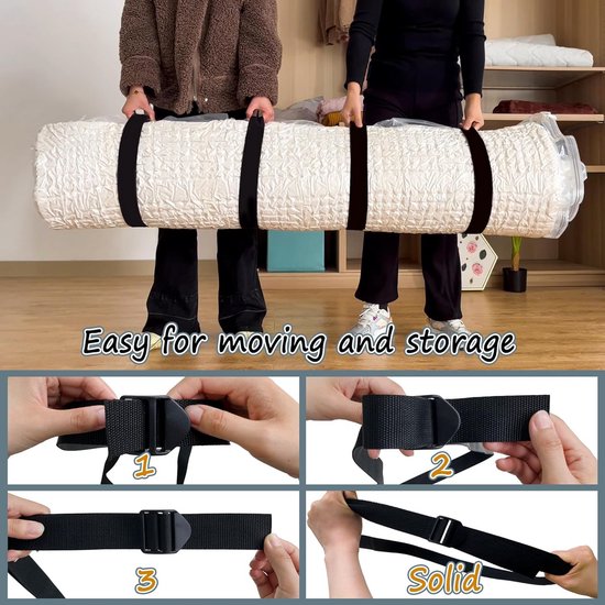 Vacuüm matraszak - Opbergzak - Matras opbergen - 80% ruimtebesparing - Twin/Twin XL - Wit — afbeelding 2