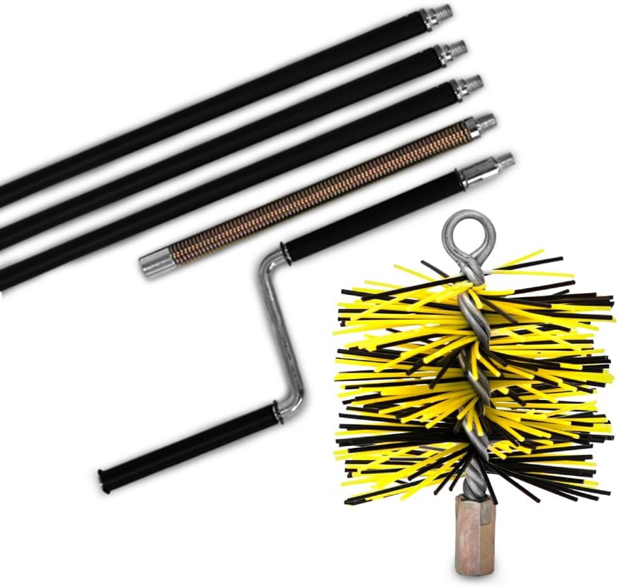 Schoorsteenborstel - Veegset - Schoorsteen reinigen - Professionele kwaliteit - 420cm 125m