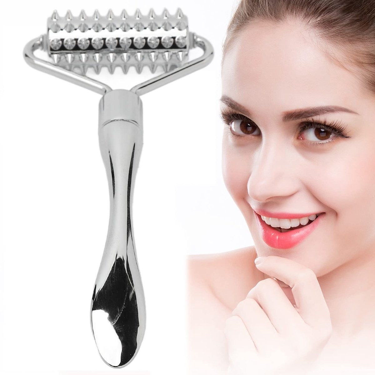 Dailygoods- Massageroller Metalen - Acupunctuur Massage Roller - Bevorderde Circulatie - Spierontspanning - Voor Hand/Hals - 1 Stuk