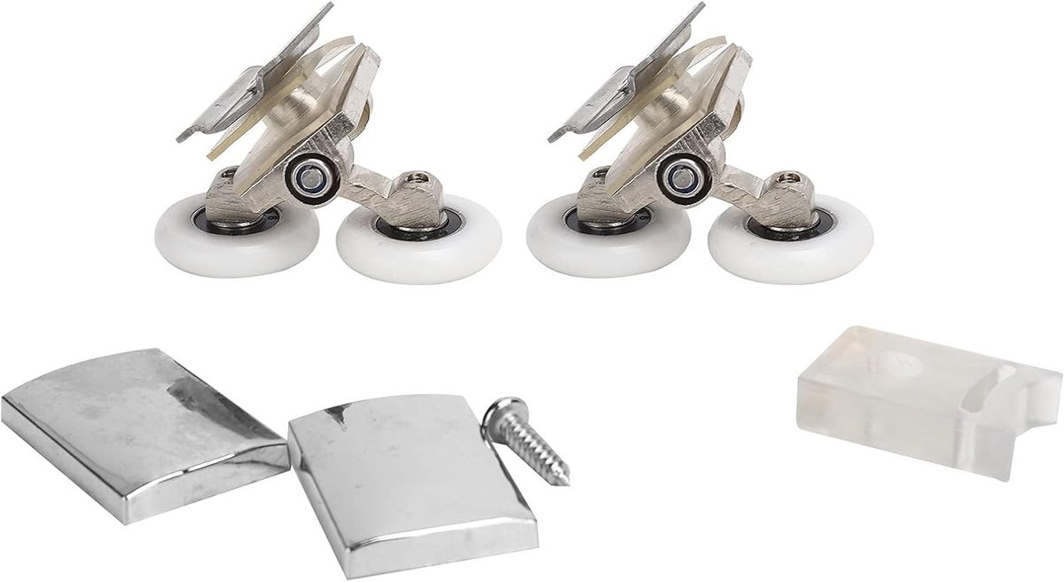 Dailygoods- Douchedeur Rollers Schokbestendig - Zinklegering - Nylon - Voor Glazen Deuren 6-8mm - Stil en Duurzaam - Inclusief Bevestigingsmateriaal - Douchedeurwielen