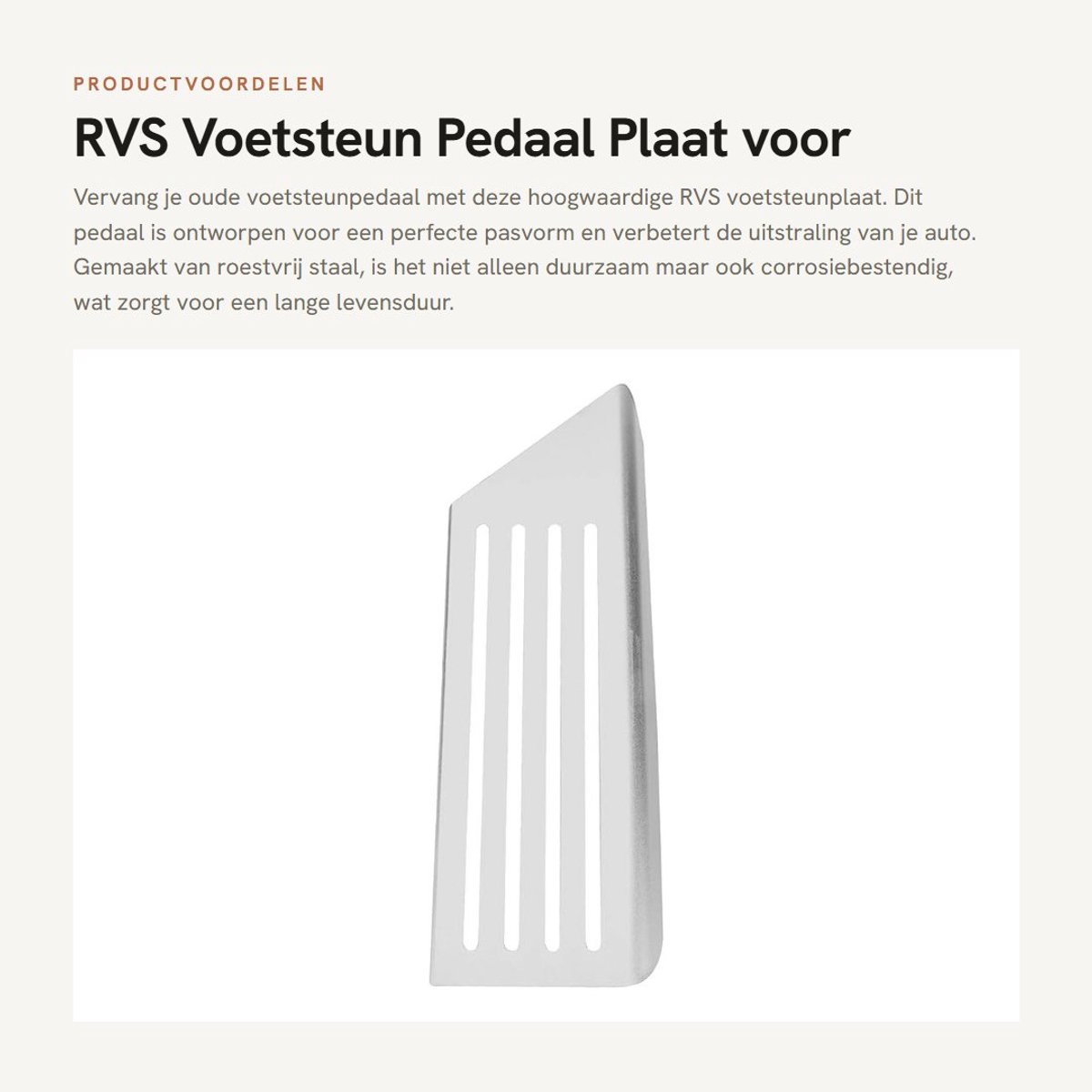 Dailygoods- Voetsteun Vervanging - Roestvrij Staal - Auto Voetsteunpedaal - Corrosiebestendig - Eenvoudig te Installeren - Gepolijste Rand - Pedaal