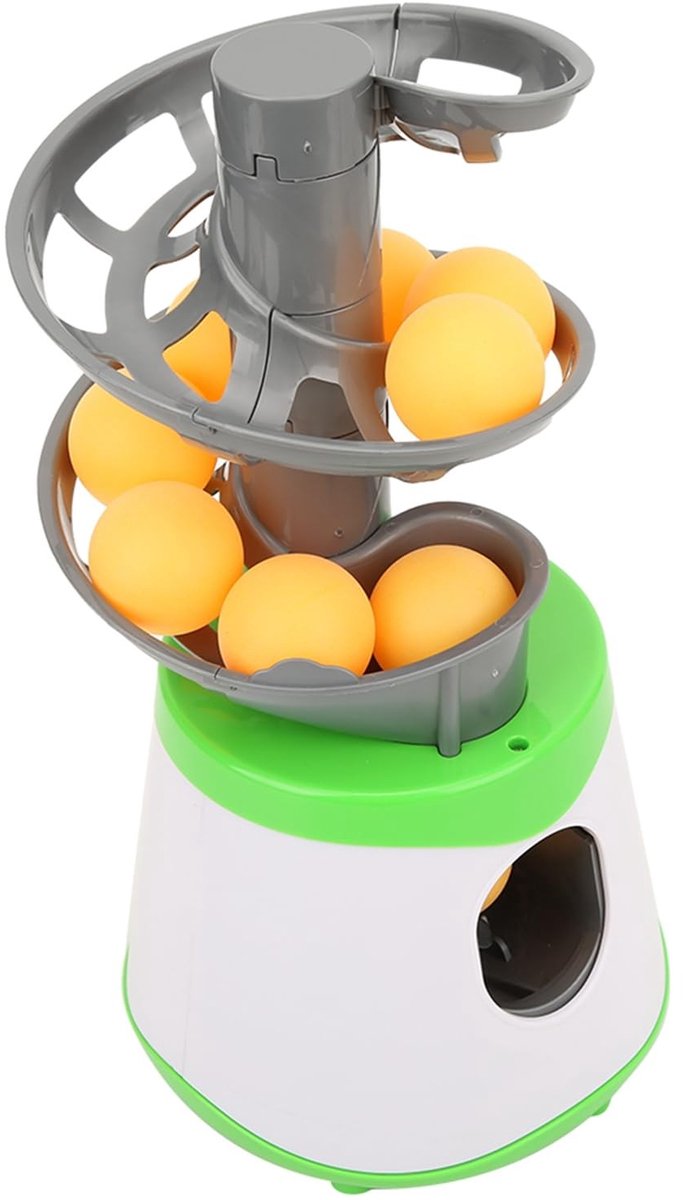 Dailygoods- Tafeltennislauncher Automatische Werking - Tafeltennis Trainer - Geschikt voor Beginners - 10 Ballen - Robuust ABS-Materiaal - Afmetingen 30,5 x 15 cm - Tafeltennisrobot