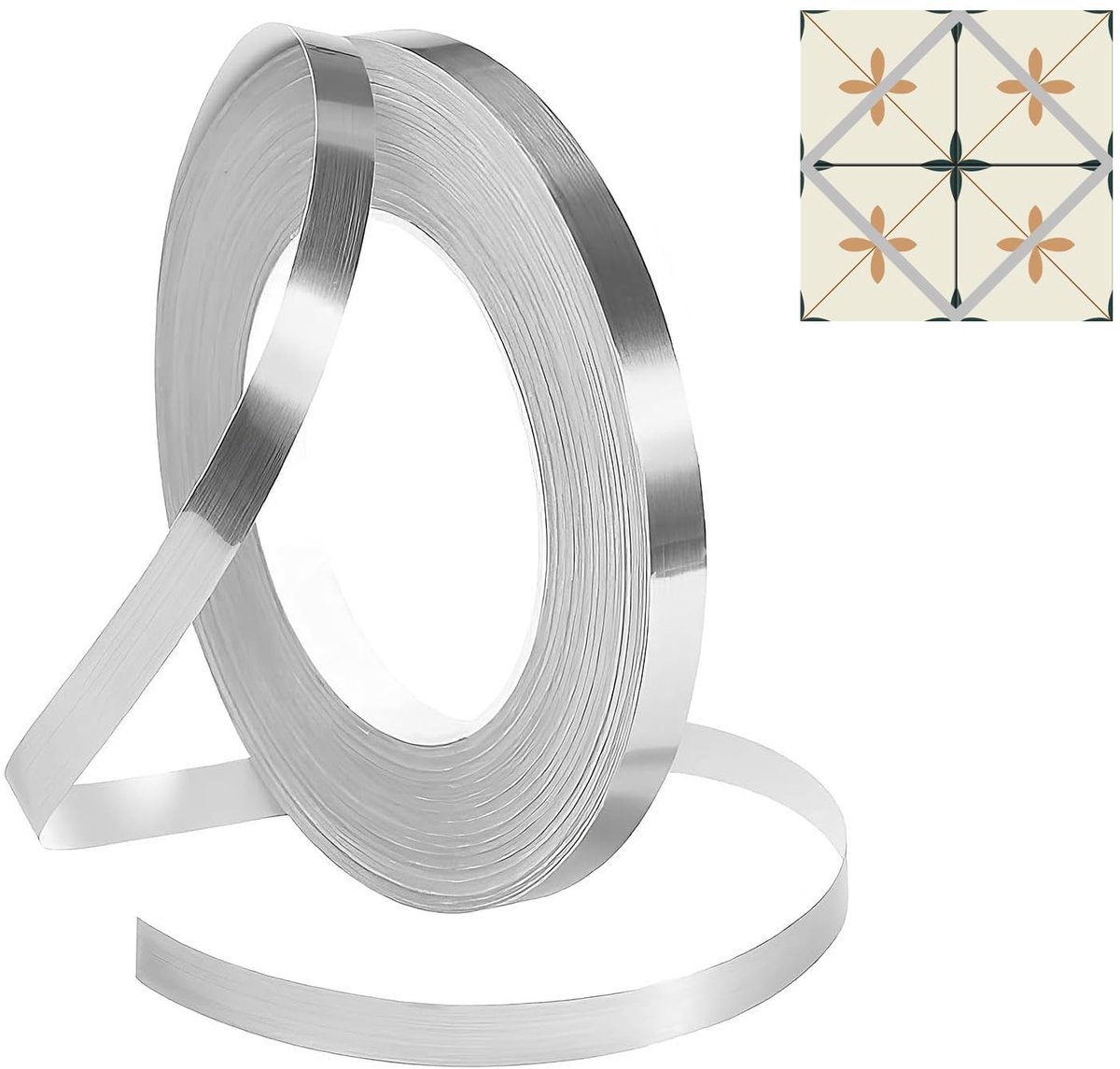 Dailygoods- Keukenrand Zelfklevend - Flexibel PVC-profiel - Waterdicht - Slijtvast - Glanzend Spiegeleffect - 50 m x 10 mm - Afwerkingsstrip