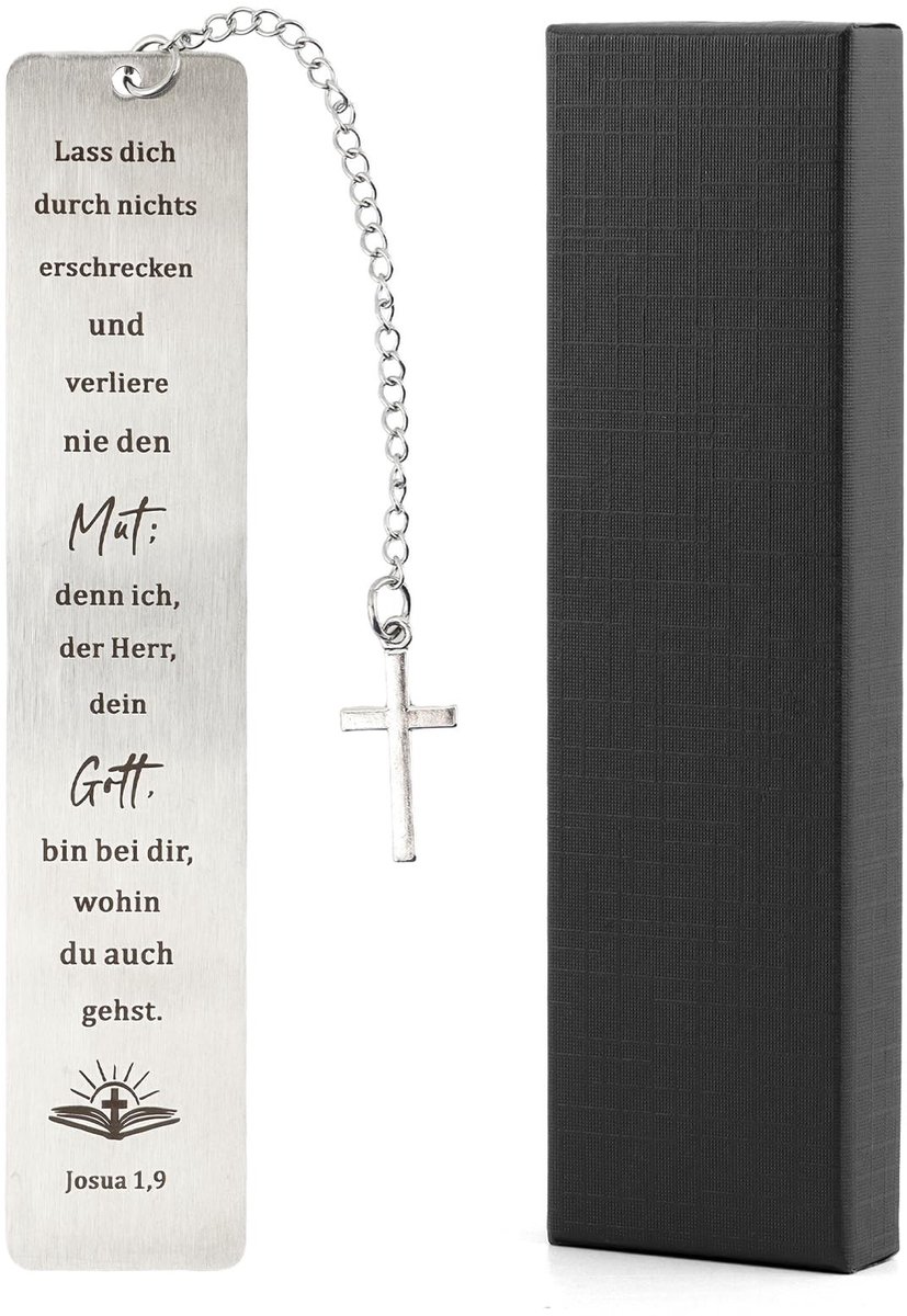 Dailygoods- Bladwijzer Roestvrij Staal - Christelijke Decoratie - Gepersonaliseerde Bladwijzer - Bijbelverzen - Cadeau voor Lezers - 130 x 26 mm - Boekenlegger