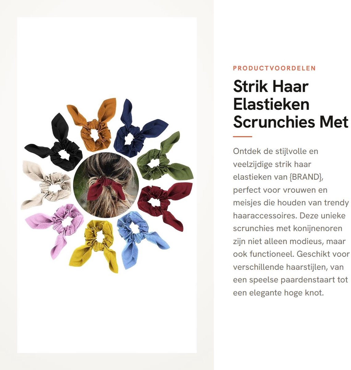Dailygoods- Scrunchies 9 Stuks - Strik Haar Elastieken - Duurzaam - Hoofdband - Paardenstaart Houder - Geschikt voor Vrouwen en Meisjes - Haarbanden