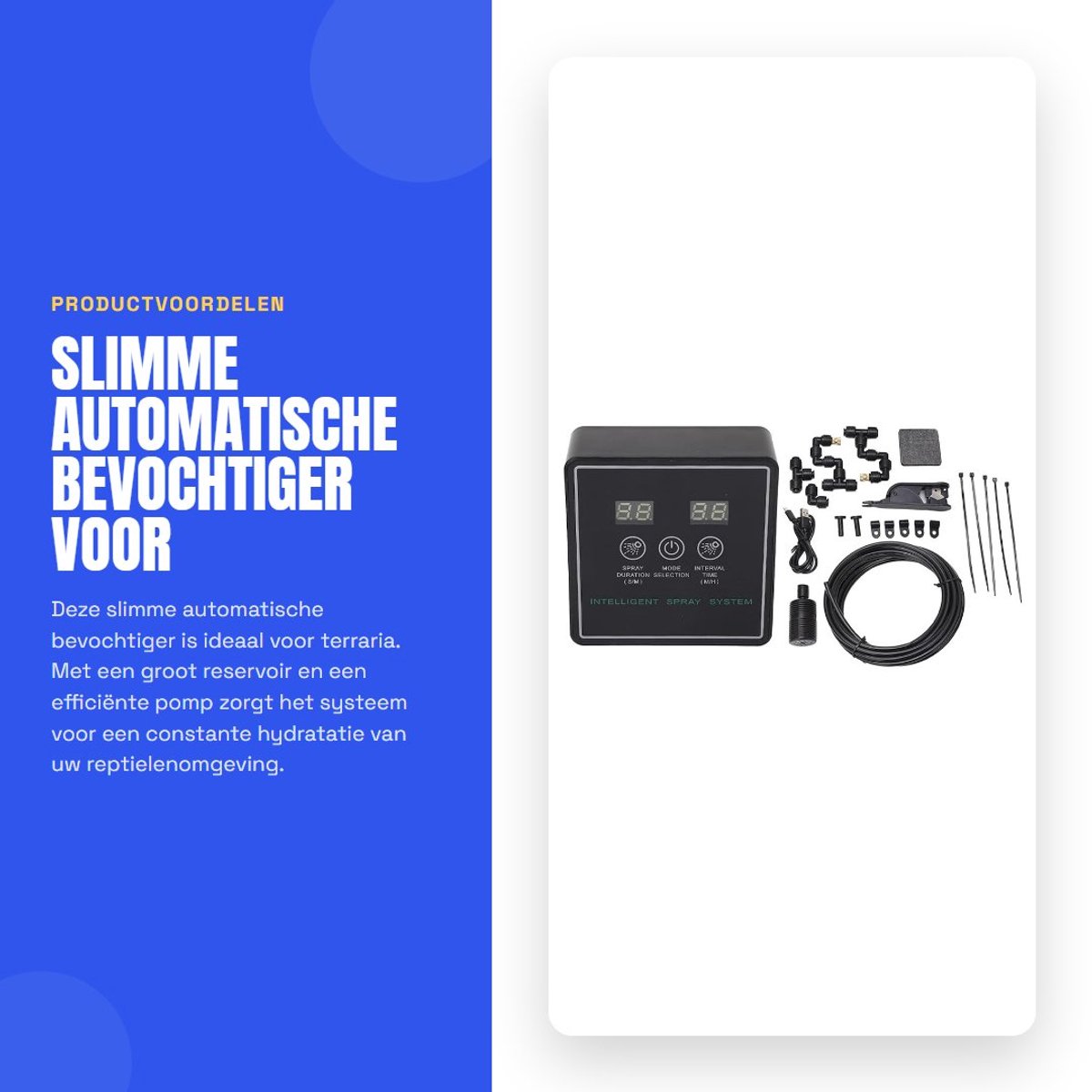 Dailygoods- Fogger Groot Reservoir - Automatische Bevochtiger - Verstelbare Mistmonden - Slimme Timerfuncties - Eenvoudige Installatie - Geluidsniveau ≤ 65 dB