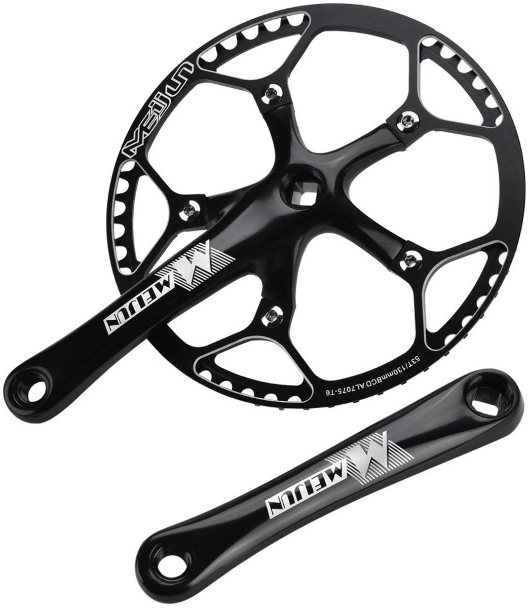 Dailygoods - Crankstel voor Mountainbike - 53T Singlespeed - Lichtgewicht Aluminium - Zwart - Crankset Accessoires - Duurzaam en Betrouwbaar - Geschik...