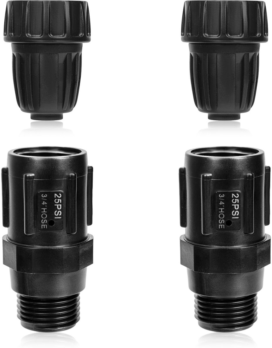 Dailygoods - Drip Irrigation Faucet Adapter Kit - 4 Stuks - 25 PSI - Tuin Irrigatie - Waterbesparing - Eenvoudige installatie - Geschikt voor buitenge...