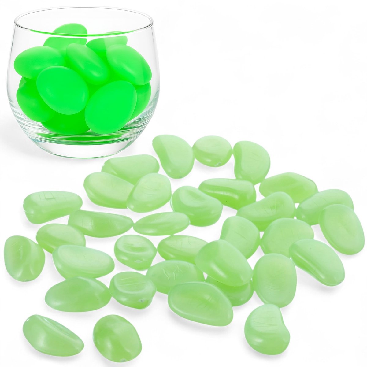 Dailygoods - Glow in the Dark Decoratieve Stenen 125g - Tuin- en Aquariumdecoratie